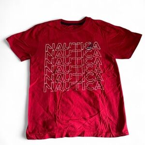 Nautica Short Sleeve Logo Graphic Tee Shirt Boys Size M